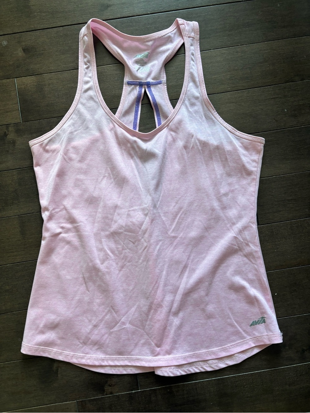 Avia Light Pink Racerback Athletic Tank with Contrast Strap